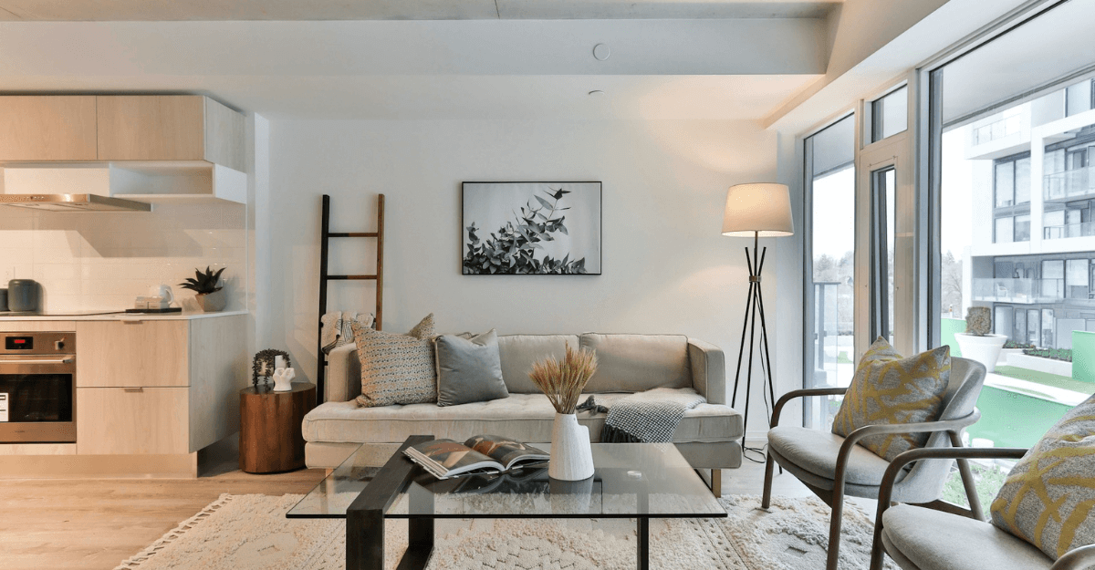 black wooden coffee table near white sofa