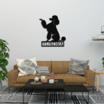 Poodle sign on wall