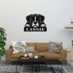 boxer dog sign on wall