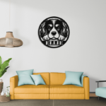 cavalier king dog sign on wall