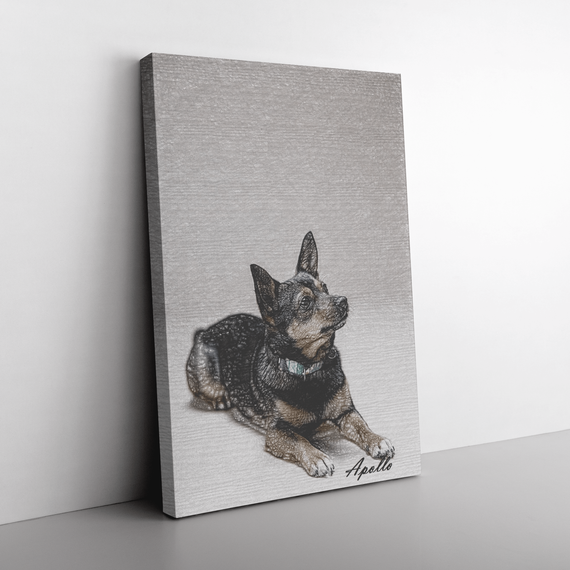 dog sketch drawing canvas